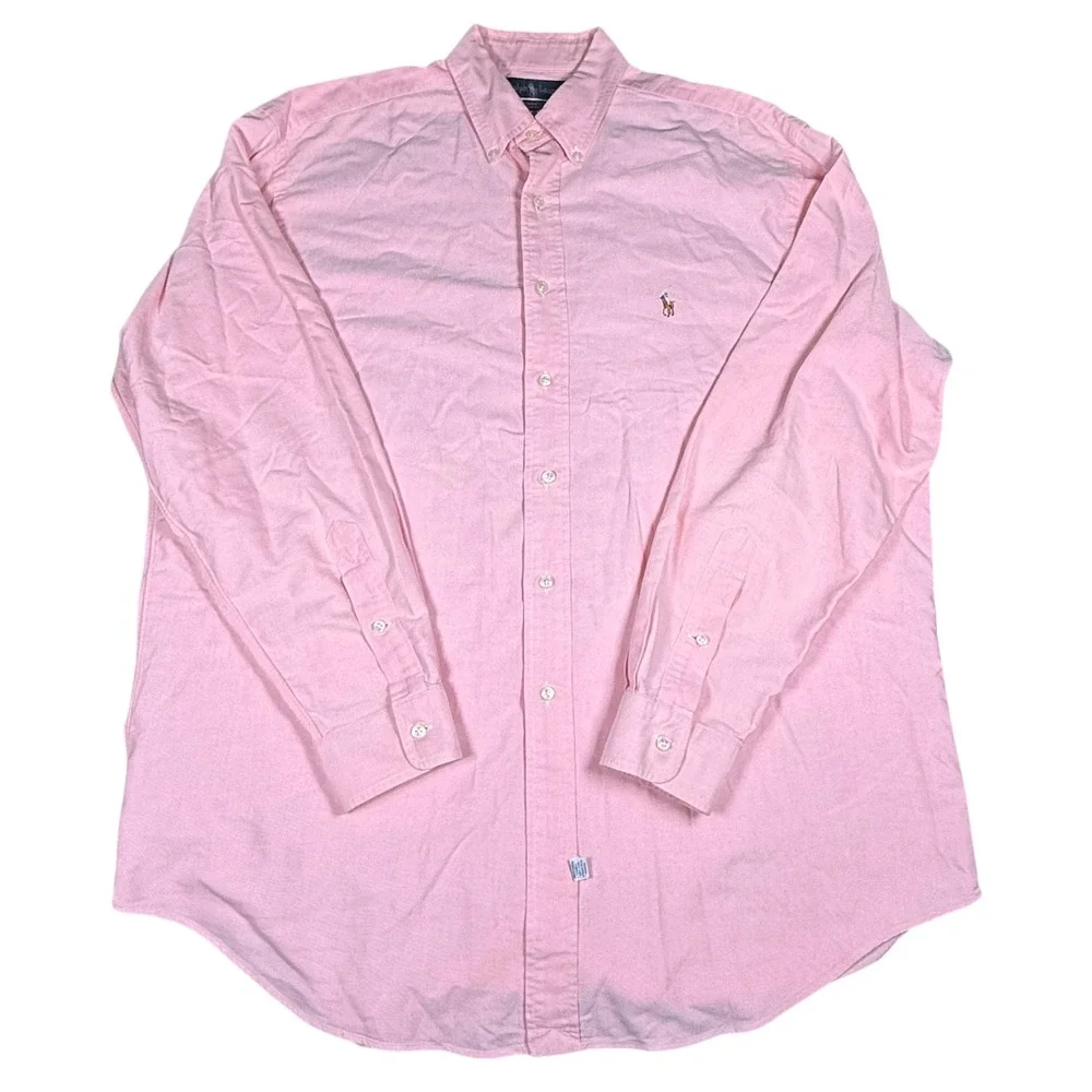 Ralph Lauren Men's Pink Oxford Button Down Shirt Classic Fit Size 15 1/2-34 - Picture 2 of 8